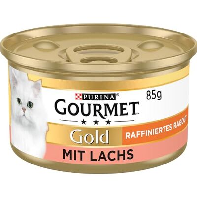 Gourmet Purina Gold Raffiniertes Ragout, köstliches Katzennassfutter, fein geschnetzelte Stückchen, Katzenfutter nass, 12er Pack (12 x 85 g Dose) - Publicité Gourmet Purina Gold Raffiniertes Ragout, köstliches Katzennassfutter, fein geschnetzelte Stückchen, Katzenfutter nass, 12er Pack (12 x 85 g Dose) - Publicité