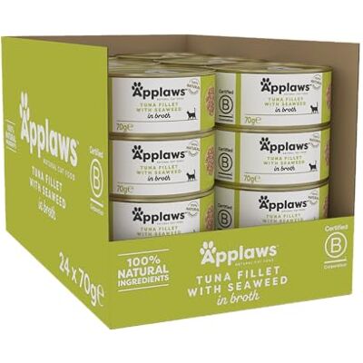 Applaws Chat Petites Boîtes 24 x 70g Filet de Thon & Algues - Publicité Applaws Chat Petites Boîtes 24 x 70g Filet de Thon & Algues - Publicité
