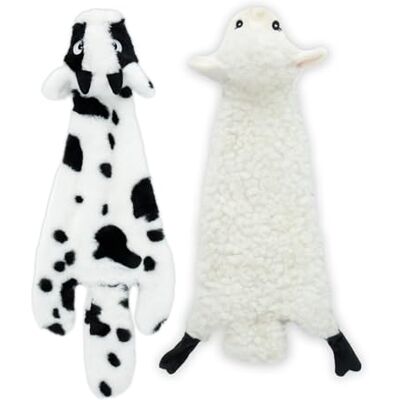 Best Pet Supplies Jouet couineur 2 en 1 pour Chien avec Tissu Doux et Durable pour Animaux de Compagnie de Petite, Moyenne et Grande Taille – sans Rembourrage pour Jeu en intérieur, Mouton, Vache - Publicité Best Pet Supplies Jouet couineur 2 en 1 pour Chien avec Tissu Doux et Durable pour Animaux de Compagnie de Petite, Moyenne et Grande Taille – sans Rembourrage pour Jeu en intérieur, Mouton, Vache - Publicité