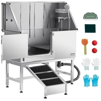 VEVOR Baignoire de Chien Acier Inoxydable, Baignoire de Toilettage pour Animaux de Compagnie 127 cm Station de Lavage Chat, avec Rampe, Panneau Filtre à Eau, Robinet, Pommeau de Douche, Porte Gauche - Publicité VEVOR Baignoire de Chien Acier Inoxydable, Baignoire de Toilettage pour Animaux de Compagnie 127 cm Station de Lavage Chat, avec Rampe, Panneau Filtre à Eau, Robinet, Pommeau de Douche, Porte Gauche - Publicité