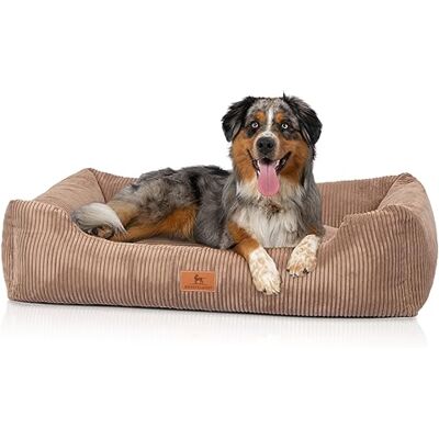 Knuffelwuff Panier pour Chien en Velours côtelé Aspect tissé Main Olivia XXL 120 x 85cm Marron Housse Amovible Lavable pour Grands, Moyens et Petits Chiens - Publicité Knuffelwuff Panier pour Chien en Velours côtelé Aspect tissé Main Olivia XXL 120 x 85cm Marron Housse Amovible Lavable pour Grands, Moyens et Petits Chiens - Publicité