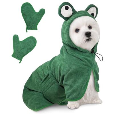 Bibykivn Serviette à Séchage Rapide pour Animaux, Peignoir pour Chien en Microfibre, Peignoir pour Chien Absorbant, Absorbant Manteau pour Animaux pour Séchage Après Baignade Bain (Grenouille Verte, S) - Publicité Bibykivn Serviette à Séchage Rapide pour Animaux, Peignoir pour Chien en Microfibre, Peignoir pour Chien Absorbant, Absorbant Manteau pour Animaux pour Séchage Après Baignade Bain (Grenouille Verte, S) - Publicité