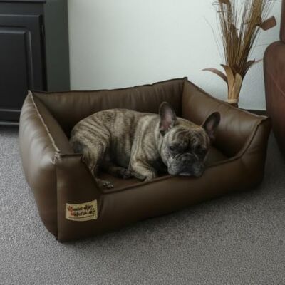 Hundebettenmanufaktur 80 cm X 60 cm panier de chien Similpelle cuir synthétique marron - Publicité Hundebettenmanufaktur 80 cm X 60 cm panier de chien Similpelle cuir synthétique marron - Publicité