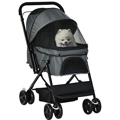 PawHut Poussette pour animaux - 76,5x52x95cm, Poignée réglable, Pliable - Transport animal - Publicité PawHut Poussette pour animaux - 76,5x52x95cm, Poignée réglable, Pliable - Transport animal - Publicité