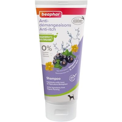 Beaphar - Anti-Démangeaisons Millepertuis & Cassis - Shampoing - Publicité Beaphar - Anti-Démangeaisons Millepertuis & Cassis - Shampoing - Publicité