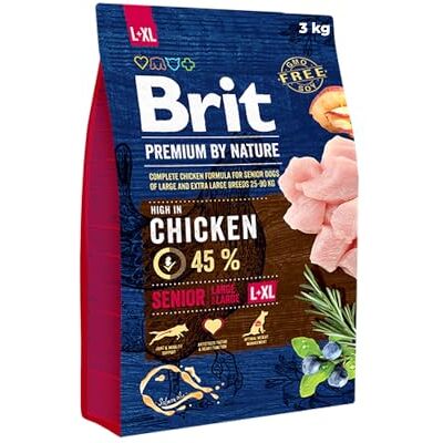 Brit Premium by Nature Senior Croquettes L/XL pour Grandes Races de Chiens Aliment Complet Favorise la Digestion, Les articulations et Les défenses 3 kg - Publicité Brit Premium by Nature Senior Croquettes L/XL pour Grandes Races de Chiens Aliment Complet Favorise la Digestion, Les articulations et Les défenses 3 kg - Publicité