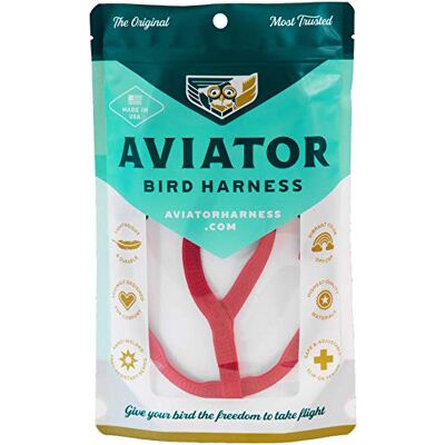 The Aviator Harnais et Laisse pour Oiseau Rouge XXL - Publicité The Aviator Harnais et Laisse pour Oiseau Rouge XXL - Publicité