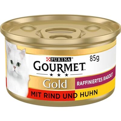 Gourmet Gold Ragout Duetto Nourriture Humide pour Chat Bœuf et Poulet Lot de 12 (12 x 85 g) - Publicité Gourmet Gold Ragout Duetto Nourriture Humide pour Chat Bœuf et Poulet Lot de 12 (12 x 85 g) - Publicité