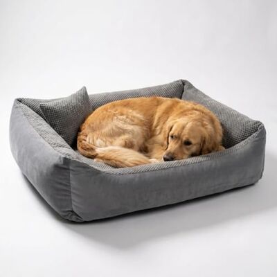 4L Textil TEO Panier Chien Lavable et Déhoussable – Coussin Chien Confortable en Tissu Résistant, Canapé Chien avec Bords Rembourrés – 100x80 cm, Gris Foncé - Publicité 4L Textil TEO Panier Chien Lavable et Déhoussable – Coussin Chien Confortable en Tissu Résistant, Canapé Chien avec Bords Rembourrés – 100x80 cm, Gris Foncé - Publicité