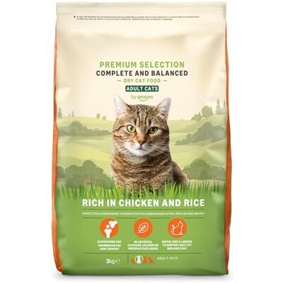 Amazon Brand - Lifelong - Nourriture sèche complète pour chats - Poulet & Riz - 3kg - Publicité Amazon Brand - Lifelong - Nourriture sèche complète pour chats - Poulet & Riz - 3kg - Publicité