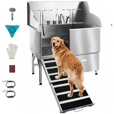 VEVOR Baignoire de Chien Acier Inoxydable, Baignoire de Toilettage pour Animaux de Compagnie 127,5 cm Station de Lavage Chat, avec Rampe, Panneau Filtre à Eau, Robinet, Pommeau de Douche, Porte Gauche - Publicité VEVOR Baignoire de Chien Acier Inoxydable, Baignoire de Toilettage pour Animaux de Compagnie 127,5 cm Station de Lavage Chat, avec Rampe, Panneau Filtre à Eau, Robinet, Pommeau de Douche, Porte Gauche - Publicité