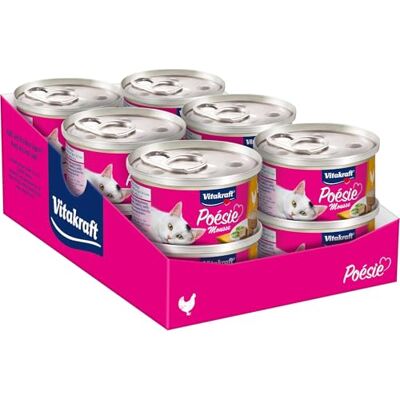Nourriture pour chats Vitakraft - Mousse de poulet - 12 boîtes - Publicité Nourriture pour chats Vitakraft - Mousse de poulet - 12 boîtes - Publicité