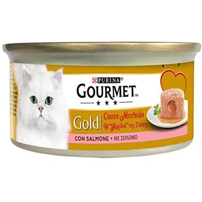 Gourmet Purina Gold Coeur Souple Nourriture Humide pour Chats avec Saumon, 24 boîtes de 85 g - Publicité Gourmet Purina Gold Coeur Souple Nourriture Humide pour Chats avec Saumon, 24 boîtes de 85 g - Publicité