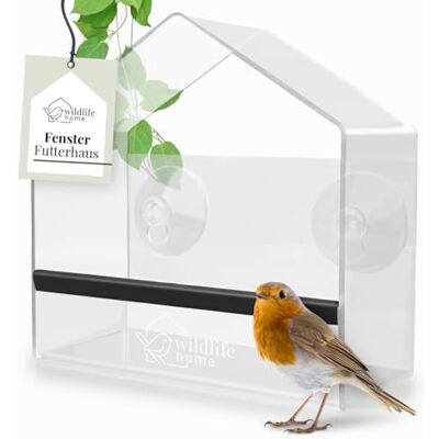 wildlife home Mangeoire à oiseaux transparente avec ventouses, distributeur de nourriture, mangeoire pour poissons, mousses et oiseaux sauvages - Publicité wildlife home Mangeoire à oiseaux transparente avec ventouses, distributeur de nourriture, mangeoire pour poissons, mousses et oiseaux sauvages - Publicité