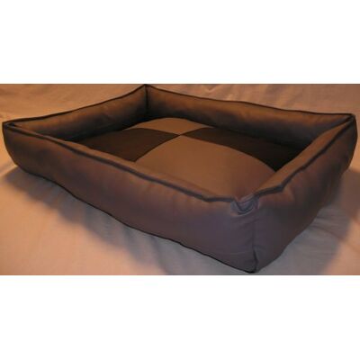 Hundebettenmanufaktur Panier pour Chien en similicuir Basso 90 cm X 70 cm gris noir - Publicité Hundebettenmanufaktur Panier pour Chien en similicuir Basso 90 cm X 70 cm gris noir - Publicité