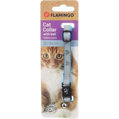 FLAMINGO Collier Réfléchissant Minx Bleu avec Clochette pour Chat Taille réglable 20-34cm - Publicité FLAMINGO Collier Réfléchissant Minx Bleu avec Clochette pour Chat Taille réglable 20-34cm - Publicité