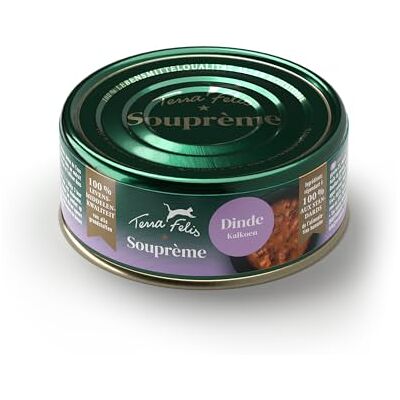 Terra Felis Souprème Dinde 70g I Soupe pour Chat sans Sucre Haute Acceptation Aliments pour Chats 1re qualité 100% aux Standards de l’Alimentation Humaine I Nourriture complémentaire - Publicité Terra Felis Souprème Dinde 70g I Soupe pour Chat sans Sucre Haute Acceptation Aliments pour Chats 1re qualité 100% aux Standards de l’Alimentation Humaine I Nourriture complémentaire - Publicité
