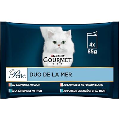 Gourmet PERLE , Chat , Duo de la Mer , Sachets Fraîcheur au Poisson pour Chats Adultes , 48 x 57 g , Lot de 12 - Publicité Gourmet PERLE , Chat , Duo de la Mer , Sachets Fraîcheur au Poisson pour Chats Adultes , 48 x 57 g , Lot de 12 - Publicité