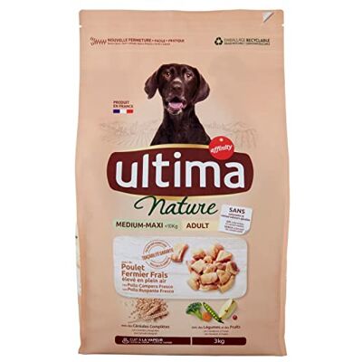 Ultima Nature Moyen-Max avec Poulet 3 kg - Croquettes pour chiens - Publicité Ultima Nature Moyen-Max avec Poulet 3 kg - Croquettes pour chiens - Publicité