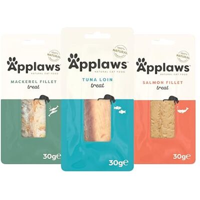 Applaws Friandise 100% Naturelle pour Chats et Chatons, Filets Sélectionnés, Pack Mixte, 12 x 30g Sachets - Publicité Applaws Friandise 100% Naturelle pour Chats et Chatons, Filets Sélectionnés, Pack Mixte, 12 x 30g Sachets - Publicité