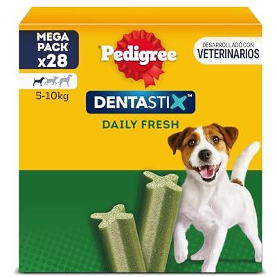Pedigree Dentastix Fresh Usage Quotidien pour le Nettoyage Dentaire des Chiens et Contre la Mauvaise Haleine, pour les Petits Chiens, 112 pièces (Lot de 4 x 28) - Publicité Pedigree Dentastix Fresh Usage Quotidien pour le Nettoyage Dentaire des Chiens et Contre la Mauvaise Haleine, pour les Petits Chiens, 112 pièces (Lot de 4 x 28) - Publicité