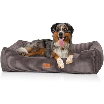 Knuffelwuff Panier pour Chien en Velours côtelé Aspect tissé Main Olivia XXL 120 x 85cm Gris-Marron Housse Amovible Lavable pour Grands, Moyens et Petits Chiens - Publicité Knuffelwuff Panier pour Chien en Velours côtelé Aspect tissé Main Olivia XXL 120 x 85cm Gris-Marron Housse Amovible Lavable pour Grands, Moyens et Petits Chiens - Publicité