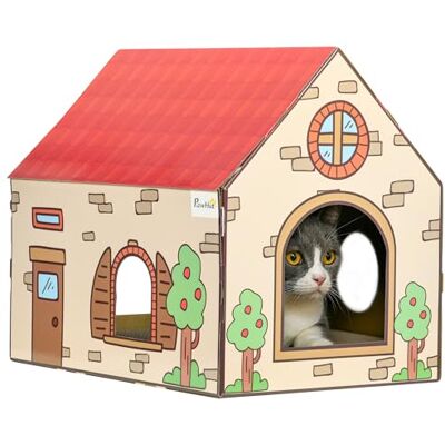 Maison pour Chats PawHut - Griffoir en carton recyclé pour intérieur - Publicité Maison pour Chats PawHut - Griffoir en carton recyclé pour intérieur - Publicité