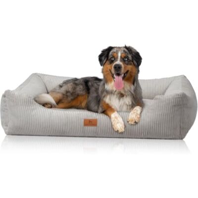 Knuffelwuff Lit pour Chien en Velours côtelé avec Personnage tissé à la Main Olivia M-L, 85 x 63 cm, Gris Clair, Housse Amovible, Lavable, pour Chiens de Grande, Moyenne et Petite Taille - Publicité Knuffelwuff Lit pour Chien en Velours côtelé avec Personnage tissé à la Main Olivia M-L, 85 x 63 cm, Gris Clair, Housse Amovible, Lavable, pour Chiens de Grande, Moyenne et Petite Taille - Publicité