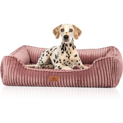 Knuffelwuff Sedona M-L Lit orthopédique pour chien, en velours côtelé, 85 x 63 cm, rose, housse amovible, lavable, pour chiens de grande, moyenne et petite taille - Publicité Knuffelwuff Sedona M-L Lit orthopédique pour chien, en velours côtelé, 85 x 63 cm, rose, housse amovible, lavable, pour chiens de grande, moyenne et petite taille - Publicité