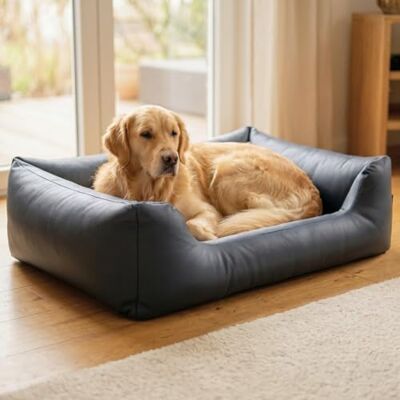 4L Textil Mario Lit Orthopédique pour Chien Mémoire de Forme – Panier Chien Simili Cuir Imperméable, Résistant aux Rayures, Facile à Nettoyer – Gris foncé – 100x70 cm - Publicité 4L Textil Mario Lit Orthopédique pour Chien Mémoire de Forme – Panier Chien Simili Cuir Imperméable, Résistant aux Rayures, Facile à Nettoyer – Gris foncé – 100x70 cm - Publicité
