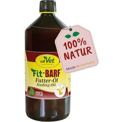 cdVet Fit-BARF Feed Oil 1 litre huiles végétales de haute qualité pressées à froid avec des acides gras essentiels comme complément alimentaire BARF et source d'énergie pour chiens et chats - Publicité cdVet Fit-BARF Feed Oil 1 litre huiles végétales de haute qualité pressées à froid avec des acides gras essentiels comme complément alimentaire BARF et source d'énergie pour chiens et chats - Publicité