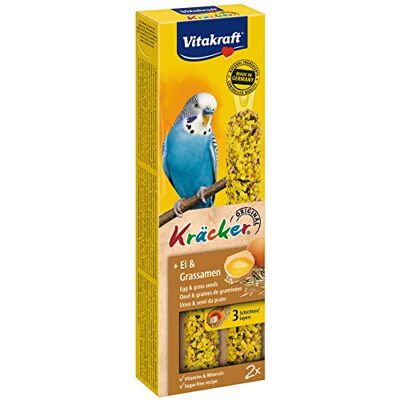 Vitakraft Kräcker Friandise pour Perruche Alimentation Pour Oiseaux Domestiques Délicieux Kräckers Œuf et Graines de Graminée Boîte de 60g 2 Baguettes - Publicité Vitakraft Kräcker Friandise pour Perruche Alimentation Pour Oiseaux Domestiques Délicieux Kräckers Œuf et Graines de Graminée Boîte de 60g 2 Baguettes - Publicité