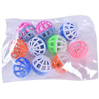 delr Pièces pour animaux de compagnie chat jouet cloche balle perroquet jouet oiseau coloré balle balle colorée jouet avec petite cloche - Publicité delr Pièces pour animaux de compagnie chat jouet cloche balle perroquet jouet oiseau coloré balle balle colorée jouet avec petite cloche - Publicité