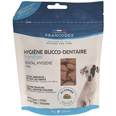 Francodex friandises Hygiene bucco-Dentaire pour Chiot et Petit Chien - Publicité Francodex friandises Hygiene bucco-Dentaire pour Chiot et Petit Chien - Publicité