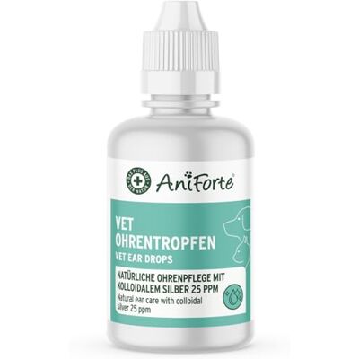 AniForte Gouttes pour Les Oreilles à l'argent colloïdal 25 ppm et à la Calendula 50 ML, pour Chiens, Chats et Petits Animaux, en Cas d'otites, de démangeaisons, pour l'hygiène - Publicité AniForte Gouttes pour Les Oreilles à l'argent colloïdal 25 ppm et à la Calendula 50 ML, pour Chiens, Chats et Petits Animaux, en Cas d'otites, de démangeaisons, pour l'hygiène - Publicité