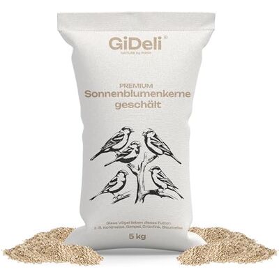 GiDeli Nourriture pour oiseaux Graines de tournesol pelées 5 kg Couleur naturelle Pour l'extérieur - Publicité GiDeli Nourriture pour oiseaux Graines de tournesol pelées 5 kg Couleur naturelle Pour l'extérieur - Publicité