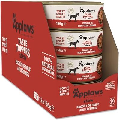 Applaws Nourriture Humide Naturelle pour Chiens – Bœuf aux Légumes en Ragoût, sans Céréales, 12 x 156g - Publicité Applaws Nourriture Humide Naturelle pour Chiens – Bœuf aux Légumes en Ragoût, sans Céréales, 12 x 156g - Publicité