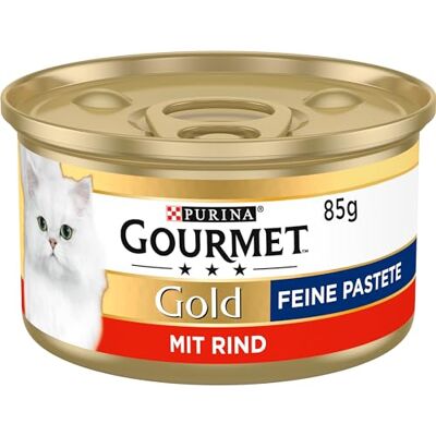 Gourmet PURINA Gold 12 Paquets de 185 g boîtes de pâtée pour Chats Nourriture Humide pour Chats Différentes variétés - Publicité Gourmet PURINA Gold 12 Paquets de 185 g boîtes de pâtée pour Chats Nourriture Humide pour Chats Différentes variétés - Publicité