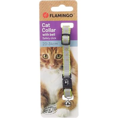 FLAMINGO Collier Réfléchissant Minx Vert Clair avec Clochette pour Chat Taille réglable 20-34cm - Publicité FLAMINGO Collier Réfléchissant Minx Vert Clair avec Clochette pour Chat Taille réglable 20-34cm - Publicité