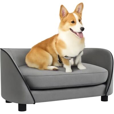 PawHut Canapé pour Chien, canapé pour Chat, Coussin Doux, Housse Amovible et Lavable, revêtement en Velours néerlandais, pour Chiens de Petite à Moyenne Taille, Gris - Publicité PawHut Canapé pour Chien, canapé pour Chat, Coussin Doux, Housse Amovible et Lavable, revêtement en Velours néerlandais, pour Chiens de Petite à Moyenne Taille, Gris - Publicité