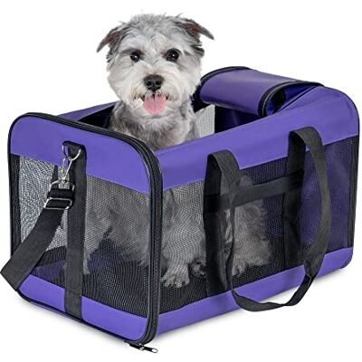 HITSLAM Hitchy Sac De Transport Chat/Sac De Transport Chien pour Chats, Petits Chiens, Chatons Ou Chiots, Souple et Pliable avec Tapis en Laine pour Voyage en Voiture et Train Mauve (L) - Publicité HITSLAM Hitchy Sac De Transport Chat/Sac De Transport Chien pour Chats, Petits Chiens, Chatons Ou Chiots, Souple et Pliable avec Tapis en Laine pour Voyage en Voiture et Train Mauve (L) - Publicité