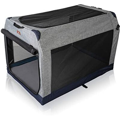 Knuffelwuff Boîte de transport pliable pour chien avec cadre en aluminium pour coffre de voiture L 76 x 51 x 48 cm - Publicité Knuffelwuff Boîte de transport pliable pour chien avec cadre en aluminium pour coffre de voiture L 76 x 51 x 48 cm - Publicité