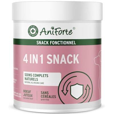 AniForte Snack 4 en 1, Friandise Premium pour Chiens 300 g – pour Les articulations, Le système immunitaire, la Peau et l'estomac, avec de la Poudre de moules aux lèvres Vertes et de l'églantier - Publicité AniForte Snack 4 en 1, Friandise Premium pour Chiens 300 g – pour Les articulations, Le système immunitaire, la Peau et l'estomac, avec de la Poudre de moules aux lèvres Vertes et de l'églantier - Publicité