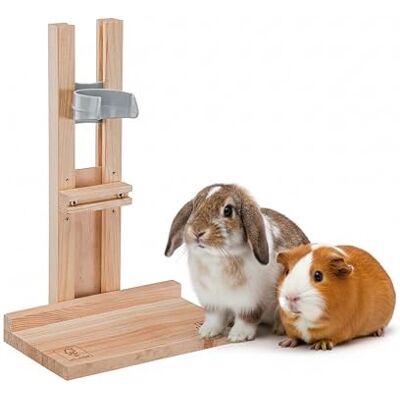 Support pour distributeur d'eau de lapin - Support en bois - Publicité Support pour distributeur d'eau de lapin - Support en bois - Publicité