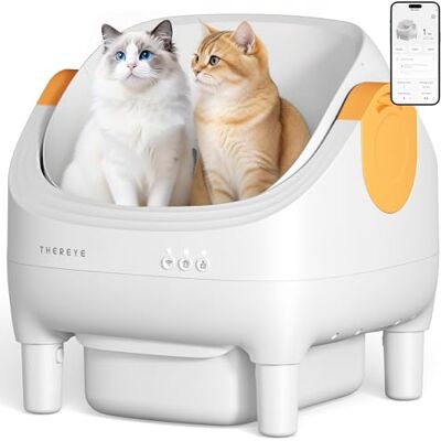 Thereye Litiere Chat autonettoyante avec Application et capteur de sécurité, Ouverture silencieuse, élimination des odeurs, pour Chats de 1,5 à 12,5 kg, Triple Protection Anti-pinceme (Jaune) - Publicité Thereye Litiere Chat autonettoyante avec Application et capteur de sécurité, Ouverture silencieuse, élimination des odeurs, pour Chats de 1,5 à 12,5 kg, Triple Protection Anti-pinceme (Jaune) - Publicité