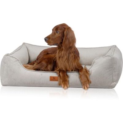 Knuffelwuff Panier pour Chien orthopédique en Velours côtelé Aspect tissé Main Nunavut XL 105 x 75cm Argent Housse Amovible Lavable pour Grands, Moyens et Petits Chiens - Publicité Knuffelwuff Panier pour Chien orthopédique en Velours côtelé Aspect tissé Main Nunavut XL 105 x 75cm Argent Housse Amovible Lavable pour Grands, Moyens et Petits Chiens - Publicité