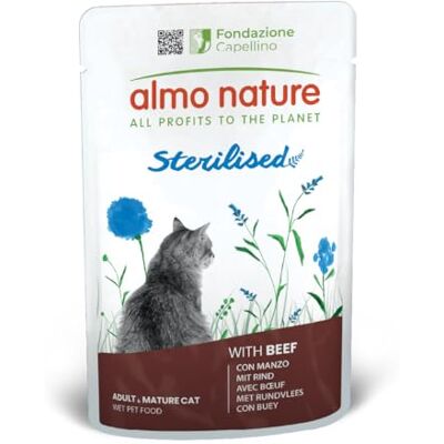 almo nature Functional Sterilised Nourriture Humide pour Chats Adultes et Matures, Stérilisés ou Peu Actifs au Bœuf Faible Teneur en Matières Grasses, Hydratant 70g (Lot de 30) - Publicité almo nature Functional Sterilised Nourriture Humide pour Chats Adultes et Matures, Stérilisés ou Peu Actifs au Bœuf Faible Teneur en Matières Grasses, Hydratant 70g (Lot de 30) - Publicité