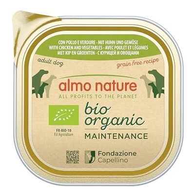 almo nature Bio Organic Nourriture Humide pour Chiens avec Poulet et Legumes -Pâté Biologique pour Chiens Adultes: 9 barquettes de 300g - Publicité almo nature Bio Organic Nourriture Humide pour Chiens avec Poulet et Legumes -Pâté Biologique pour Chiens Adultes: 9 barquettes de 300g - Publicité
