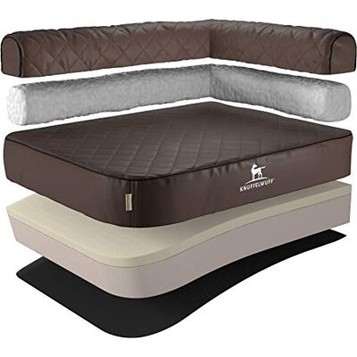 Knuffelwuff Winslow Panier d'angle Orthopédique en Similicuir Surpiquage au Laser Accoudoir à Droite Marron XL 100 x 70 cm - Publicité Knuffelwuff Winslow Panier d'angle Orthopédique en Similicuir Surpiquage au Laser Accoudoir à Droite Marron XL 100 x 70 cm - Publicité
