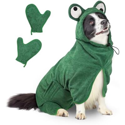 Bibykivn Serviette à Séchage Rapide pour Animaux, Peignoir pour Chien en Microfibre, Peignoir pour Chien Absorbant, Absorbant Manteau pour Animaux pour Séchage Après Baignade Bain (Grenouille Verte, M) - Publicité Bibykivn Serviette à Séchage Rapide pour Animaux, Peignoir pour Chien en Microfibre, Peignoir pour Chien Absorbant, Absorbant Manteau pour Animaux pour Séchage Après Baignade Bain (Grenouille Verte, M) - Publicité
